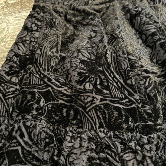 Ted Baker Marinah Skirt Womens Size 2 Black‎ Velvet Burnout Dropped Waist NEW - Picture 3 of 15